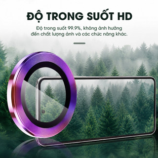 Miếng dán camera OPPO Reno 9H AR khung kim loại chống trầy trong suốt cho A5 A6C Reno 12 13 14 15 16 Pro F FS