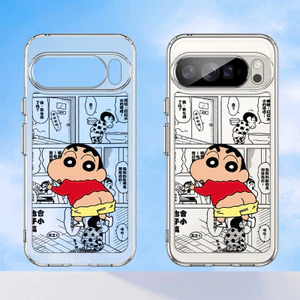 Ốp điện thoại trong suốt cứng "Shinchan dễ thương" cho Google Pixel 10 Pro XL 10A Pixel 9 / 8 / 7 Pro Pixel 9Pro 8 Pro 7A Vỏ Google chống sốc