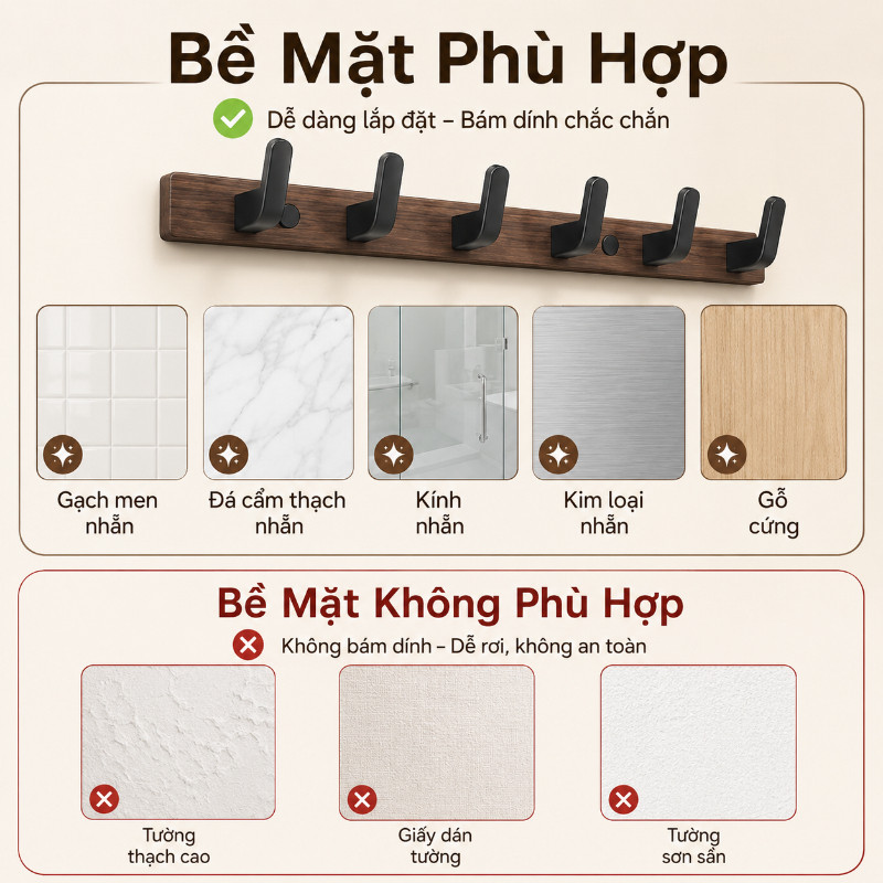 Móc Treo Đồ Đa Năng Bằng Gỗ Óc Chó - Thiết Kế Tinh Tế, Tải Trọng Lớn, Lắp Đặt Linh Hoạt , Treo Đồ Đa Dạng