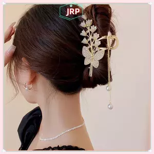 JRP Ánh Sáng Sang Trọng Kim Cương Giả Chuông Phong Lan sel Tóc Hoa Hồng Bướm Móng Vuốt Kẹp Tóc Cá Mập Móng Vuốt Barrette Phụ Kiện Tóc JRP