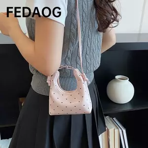 Túi đeo vai FEDAOG, Túi đeo chéo da Pu cỡ nhỏ, Túi Tote hình trái tim chấm bi thời trang phong cách Hàn Quốc dành cho nữ