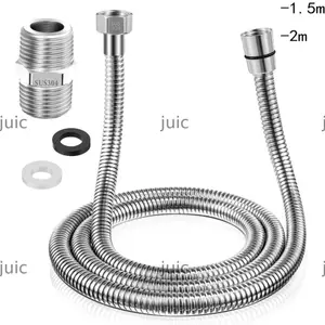 Vòi sen JUIC, Vòi sen cao áp chống rò rỉ 1,5 / 2m, Ống vòi linh hoạt có lỗ khoan lớn bằng thép không gỉ bền bỉ Khách sạn