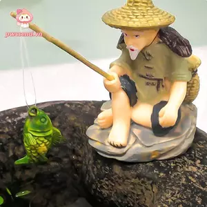 PWSSEND Nhựa Hình, Vườn Cây Cảnh Trang Trí Sân Vườn Câu Cá Ông Già, Bể Cá Nhỏ Cảnh Quan Bàn Thủ Công Trang Trí Nhà Micro-Landscape Thu Nhỏ