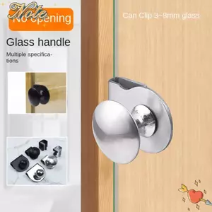 NOTE1 2 Kẹp Cửa, Không Khoan Kim Loại Tay Nắm Cửa Kính, Núm Thay Thế Phần Cứng Tủ Ngăn Kéo Kéo Cửa Kính Kéo