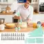 MAKY 34 Chiếc Có Thể Tái Sử Dụng Bánh Đường Ống Bộ Icing Vòi Phun Bánh Ngọt Túi Cạp Bộ Cho Gia Đình Nhà Bếp Nướng DIY Trang Trí Tiệc VN
