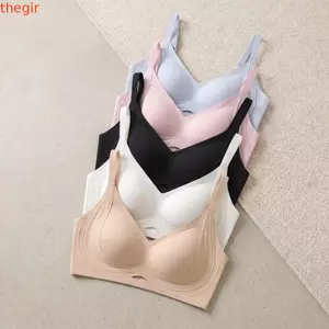 Áo ngực đẩy lên không dây THEGIRL8B, Đồ lót chống sốc Deep V dành cho nữ, Đồ lót chống chảy xệ màu trơn Áo ngực hỗ trợ liền mạch mỏng mùa hè