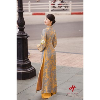 Áo Dài Cách Tân Hoài Thị - Chất Lụa Gấm Cao Cấp, Họa Tiết Vintage Tinh Tế, Thiết Kế Tôn Dáng