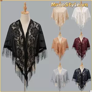 MONOSTYLE Evening Prom Cape Cosplay Áo choàng quấn phụ kiện đám cưới có tua rua