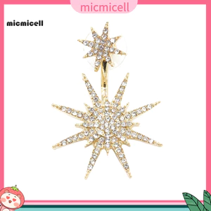 MIC _ 1 Chiếc Thanh Lịch Sáng Bóng Kim Cương Giả Bông Tai Khiêu Vũ Cocktail Tai Áo Khoác Trang Sức