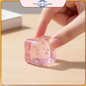 POWER Trong suốt Ice Cube Bóp Đồ chơi mềm mại không chứa BPA Đồ chơi thần tài giảm căng thẳng Kích thước nhà thơ cho công việc du lịch Bình tĩnh hàng ngày.