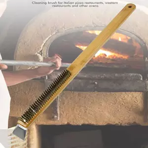 Bàn chải lò nướng Pizza Tay cầm bằng gỗ Dụng cụ nướng Dụng cụ làm sạch gia đình Bàn chải làm sạch bánh pizza Dụng cụ làm sạch lò nướng