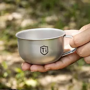 Ziyulinyuk MINI Cắm Trại Cốc Nước Hợp Kim Titan Di Động Trà Cà Phê Thiết Bị Nhà Bếp Ngoài Trời Leo Núi Cốc 80 / 220ml VN