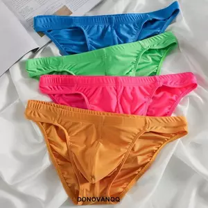 DONOVANQQ Nam Quần Đùi Lụa Băng, Quần Lót Tam Giác Nam Eo Thấp Tam Giác, Quần Lót Thoải Mái Quần Lót Màu Trơn Nam Liền Mạch Quần Đùi Nam