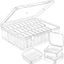 Pindou Trong Suốt 30 Ngăn Bộ Hộp Bảo Quản Hộp Dung Tích Lớn Đóng Gói Phụ Hộp Đựng Đồ Nhựa Đa Năng Chống Bụi Hộp Bảo Quản 3QCW
