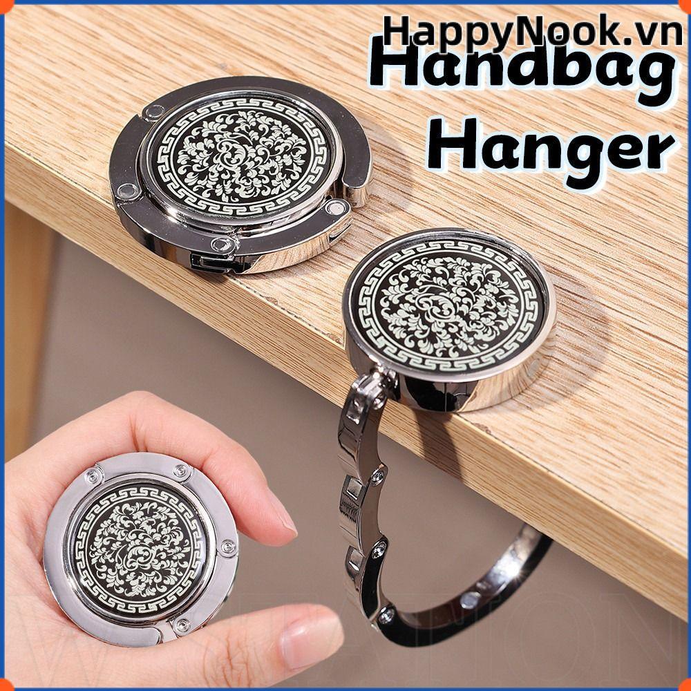 HAPPYNOOK 1 Cái Giá Để Bàn, Giá Đỡ Du Lịch Phụ Kiện Túi Xách Móc Treo, Hoa Vintage Tròn Có Thể Gập Lại Ví Túi Móc