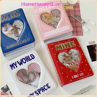 HOMEHAVEN Album Ảnh, Rỗng 64 Túi Đựng Photocard, Mini PVC Trái Tim Tình Yêu Tên Sách Nữ