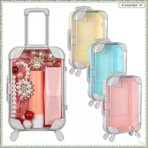 Vali Nhựa Mini Bao Bì Trong Suốt 3 Chiếc Khay Lông Mi Giả Xe Đẩy Hành Lý Hộp Kẹo Đảng Ủng Hộ