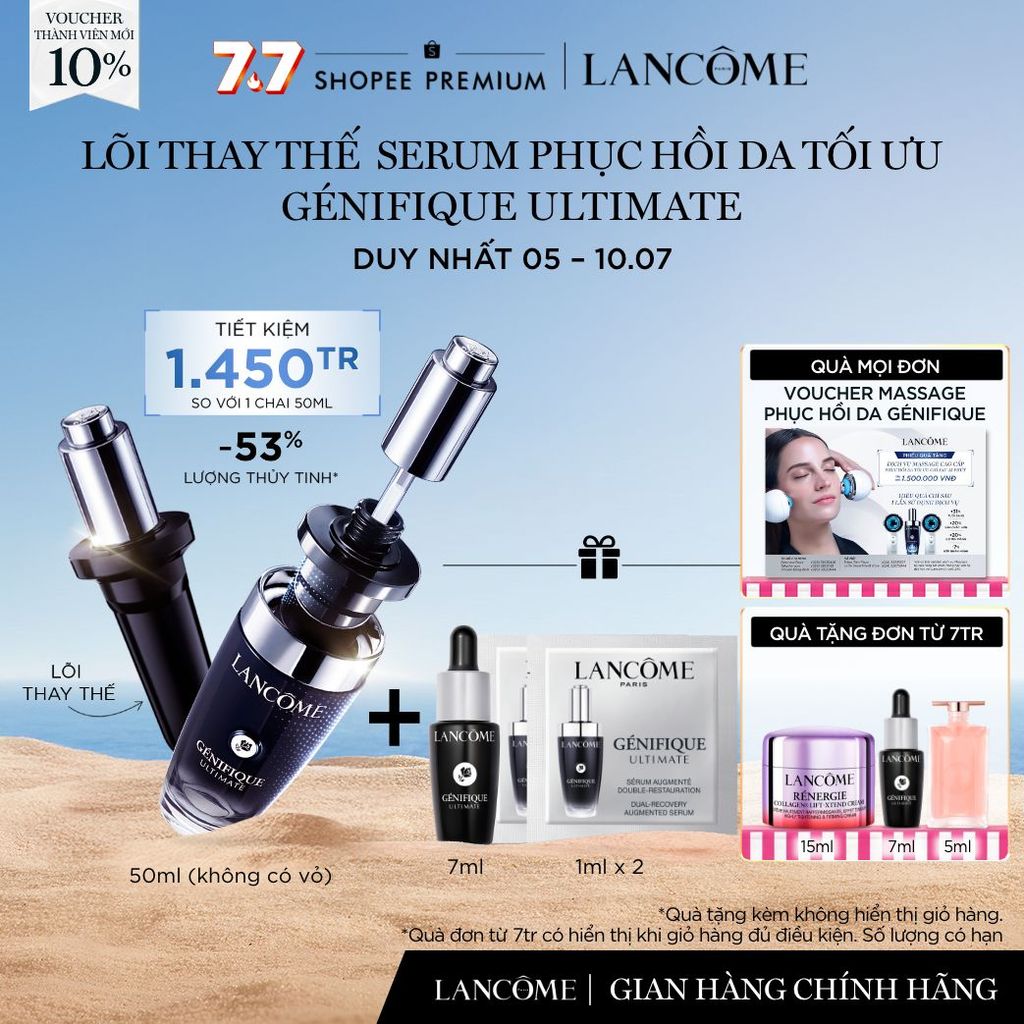Lõi Thay Thế Serum Phục Hồi Da Tối Ưu Genifique Ultimate Lancome 50ml