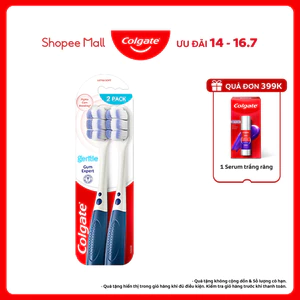 Bộ 2 Bàn chải Colgate Gentle Gum Expert lông dày siêu mềm, ôm sát nướu, giảm chảy máu nướu