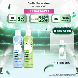 Bộ 1 chai Sữa Tắm Gội Trẻ em Lactacyd Baby Extra Milky 250ml + 1 Lactacyd Baby Gentle Care 250ml