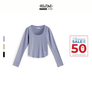 Áo Thun Tay Dài Nữ Có Nhãn Metal Form Fitted - Routine 10F25TSLW001
