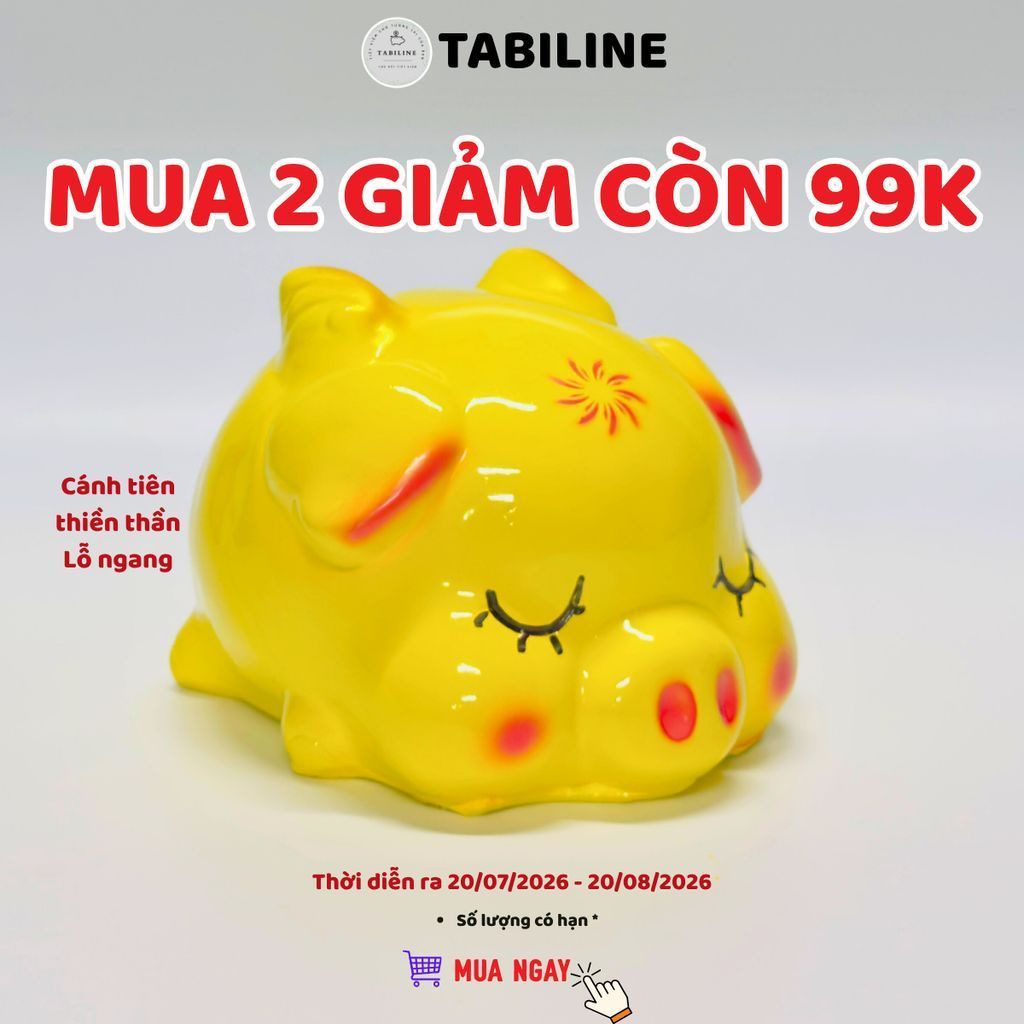 Heo đất ống tiết kiệm tiền lỗ ngang cánh tiên thiền thần cute đáng yêu LD50 – TABILINE