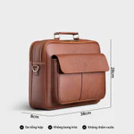 Cặp Công Sở Lata (Thời trang nam basic đựng vừa laptop 14 inch - Cặp da CA43) — ảnh 3