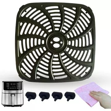 Tấm nướng nồi chiên không khí vuông 8QT cho nồi chiên không khí Gourmia GAF838, Chảo nướng không khí chống dính nâng cấp Giá đỡ khay giòn hơn Tấm lưới Grate cho nồi chiên không khí Gourmia 8QT, Dis