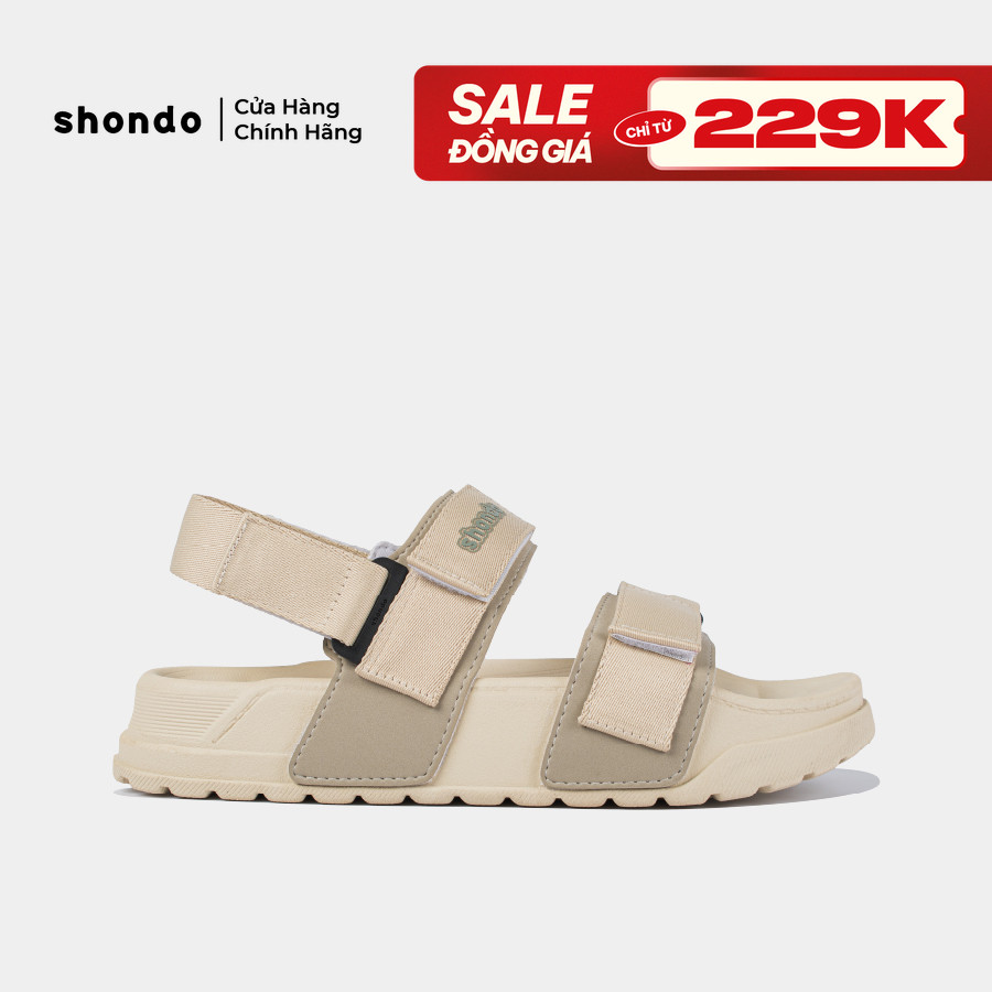 Giày sandal Platy SHONDO màu be phối rêu