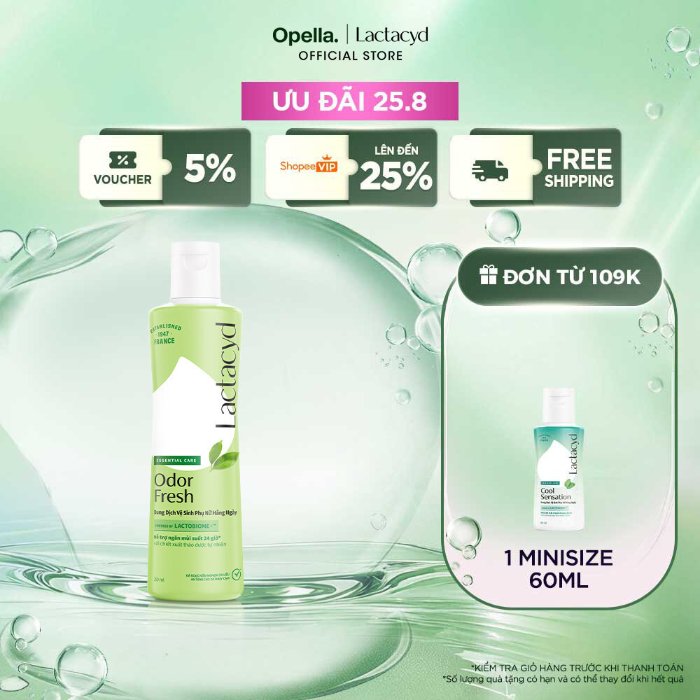 Dung Dịch Vệ Sinh Phụ nữ Lactacyd Odor Fresh Ngăn Mùi 24H 250ml