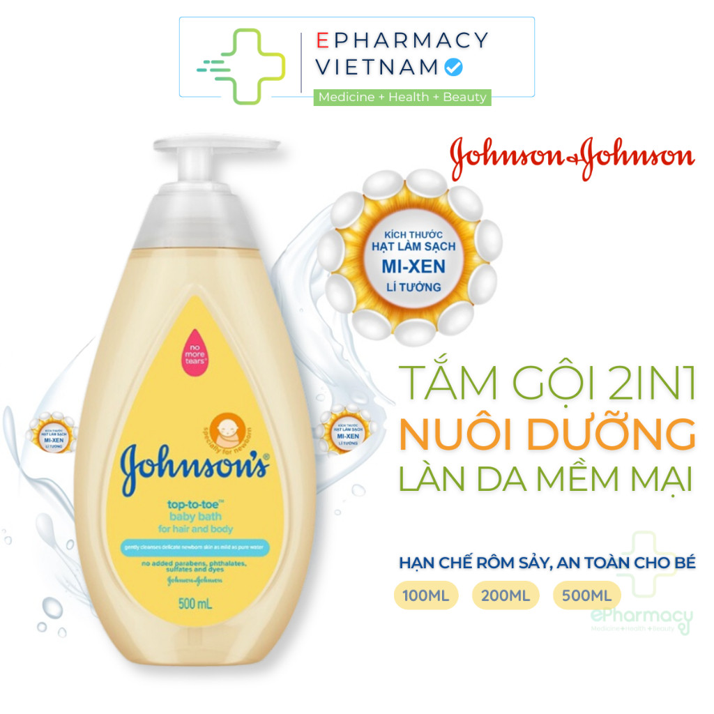 Sữa tắm gội Johnson's Top-To-Toe Hair & Body dịu nhẹ, bảo vệ làn da bé