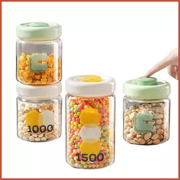 Hộp đựng thực phẩm khô Ngũ cốc Hộp đựng thực phẩm trong suốt Nút điều khiển kín khí Hộp đựng thực phẩm Hộp đựng thức ăn cingph