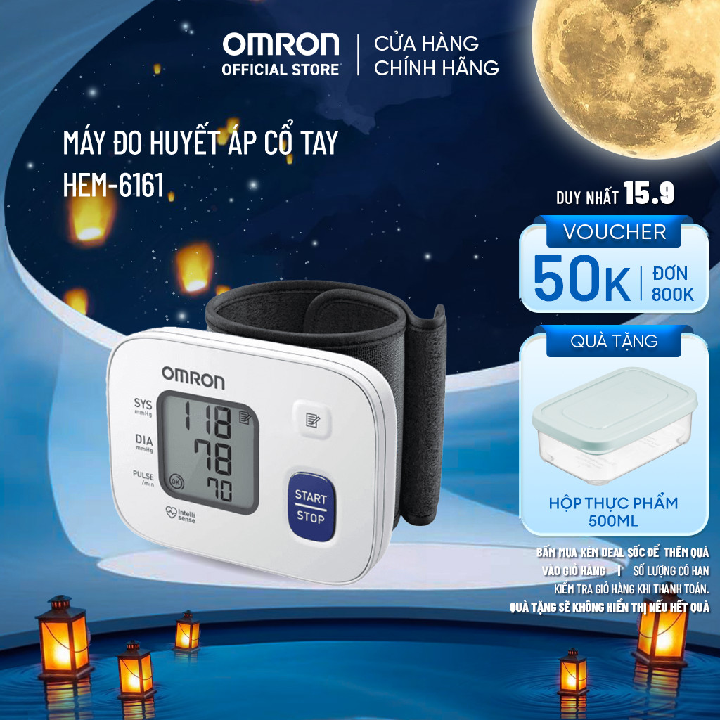 Máy Đo Huyết Áp Cổ Tay Omron HEM-6161