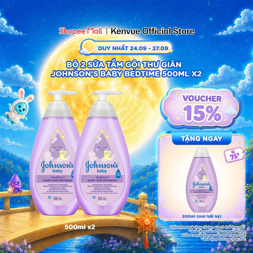 Combo 2 Sữa Tắm Gội Thư Giãn Johnson's Baby Bedtime 500mlx2