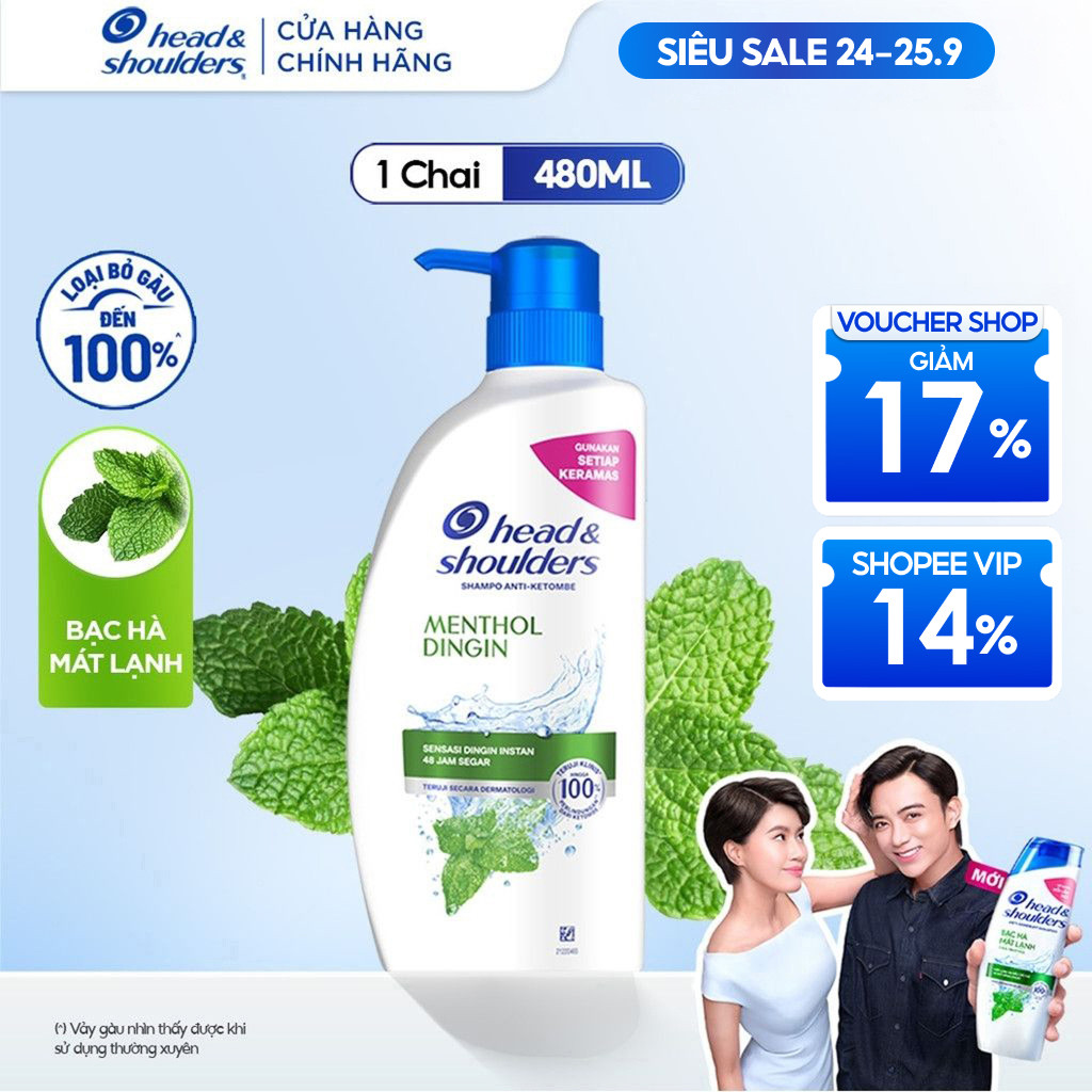 Dầu Gội HEAD & SHOULDERS Bạc Hà Mát Lạnh Chai 480ML