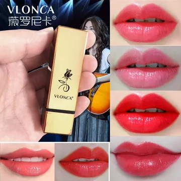 Hàng sẵn có Son môi thanh vàng nhỏ Veronica Dưỡng ẩm lâu trôi Không dễ phai màu Phong cách học sinh Dưỡng ẩm Son môi đổi màu 10.7