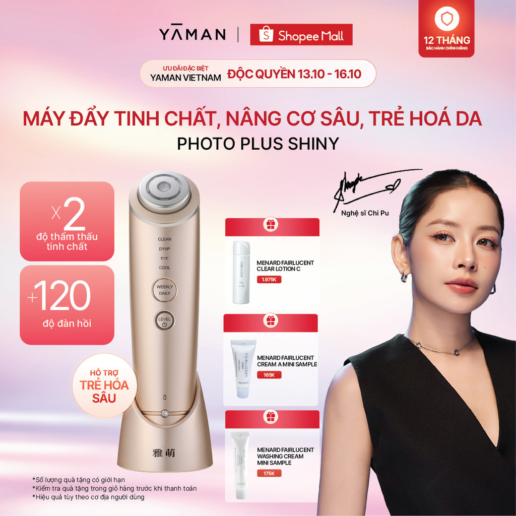 [MUA 1 TẶNG 3] Máy đẩy tinh chất YAMAN hỗ trợ nâng cơ, ngừa lão hóa, sáng da công nghệ Triple RF Photo Plus Shiny