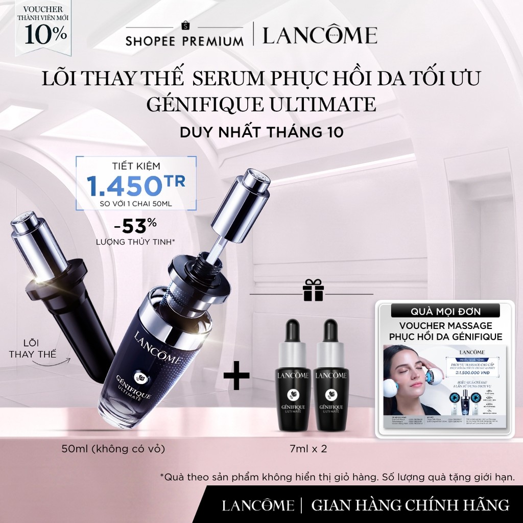 Lõi Thay Thế Serum Phục Hồi Da Tối Ưu Genifique Ultimate Lancome 50ml