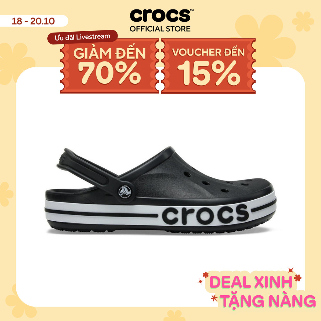 Giày Clog Unisex Crocs Bayaband - Black/White - 205089-066