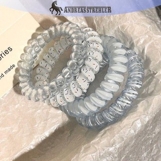 Onetimingfine 4 Dây Buộc Tóc Xoắn Ốc Nữ Dây Điện Thoại Dây Tóc Dây Đàn Hồi Dây Cao Su Scrunchies Mũ Phụ Kiện Tóc VN