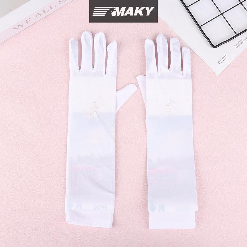 Newwellknownepic 1 Cặp Găng Tay Lái Xe Co Giãn Nữ Chống Tia UV Giữa Dài Găng Tay Thoáng Khí Cho Mùa Xuân Mùa Hè Găng Tay Mỏng VN