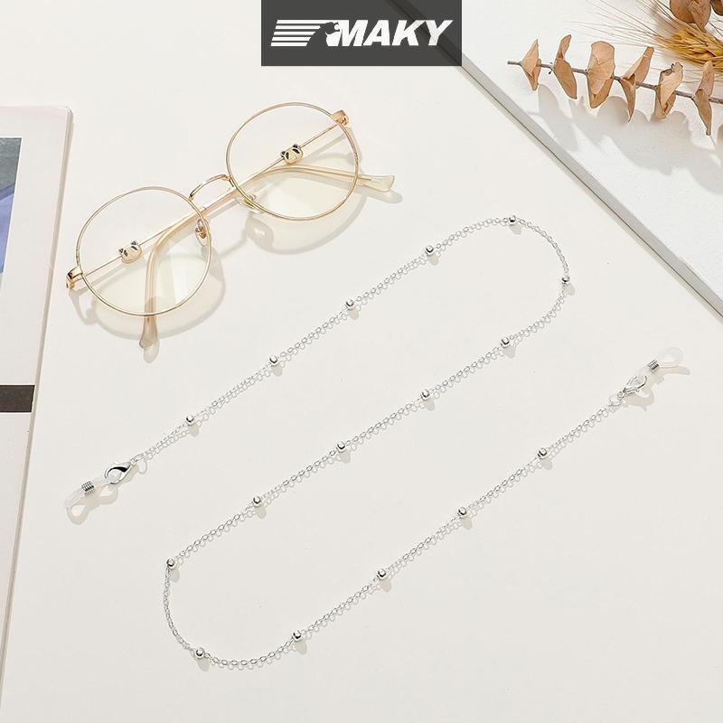Newwellknownepic Thời Trang Kính Kim Loại Đính Hạt Dây Xích Cô Gái Hạt Mùa Hè Treo Mặt nạ Dây Đeo Vòng Cổ Handmade Kính Mát Dây VN