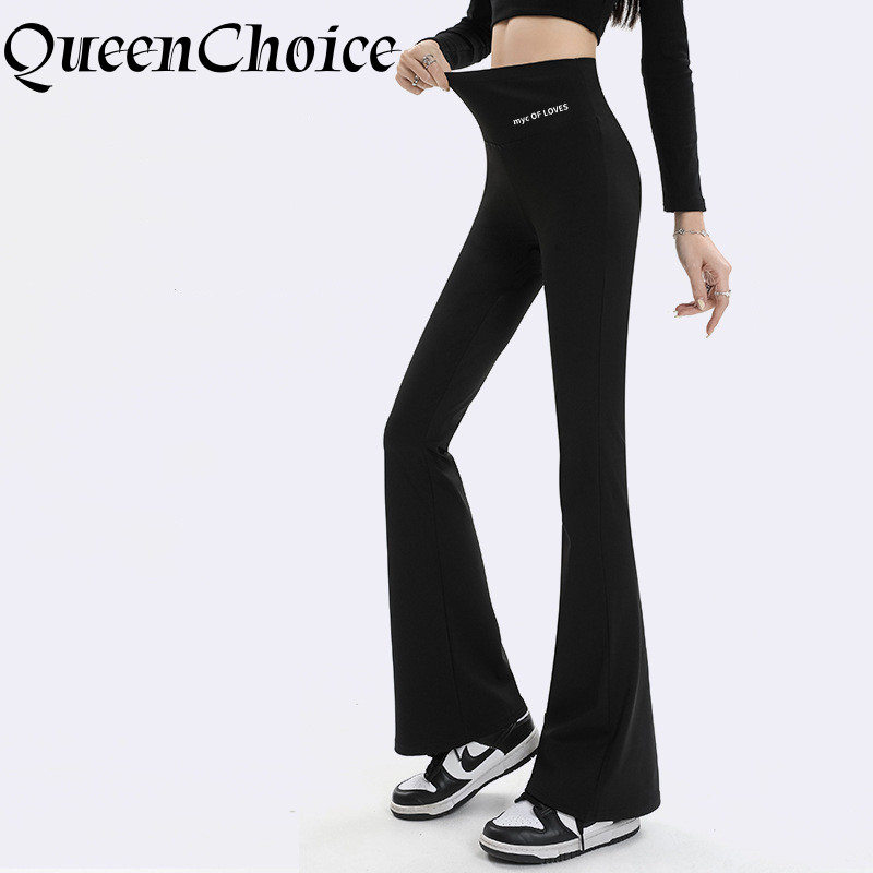 Quần loe màu đen chắc chắn dành cho nữ Quần legging vừa vặn