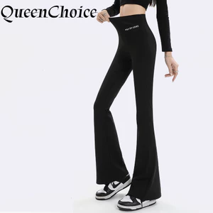 Quần loe màu đen chắc chắn dành cho nữ Quần legging vừa vặn