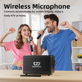 Loa di động GOOJODOQ Bluetooth 5.3, Âm thanh nổi 4 kênh, Âm trầm 60W, Pin 6000mAh, 2 Micro miễn phí