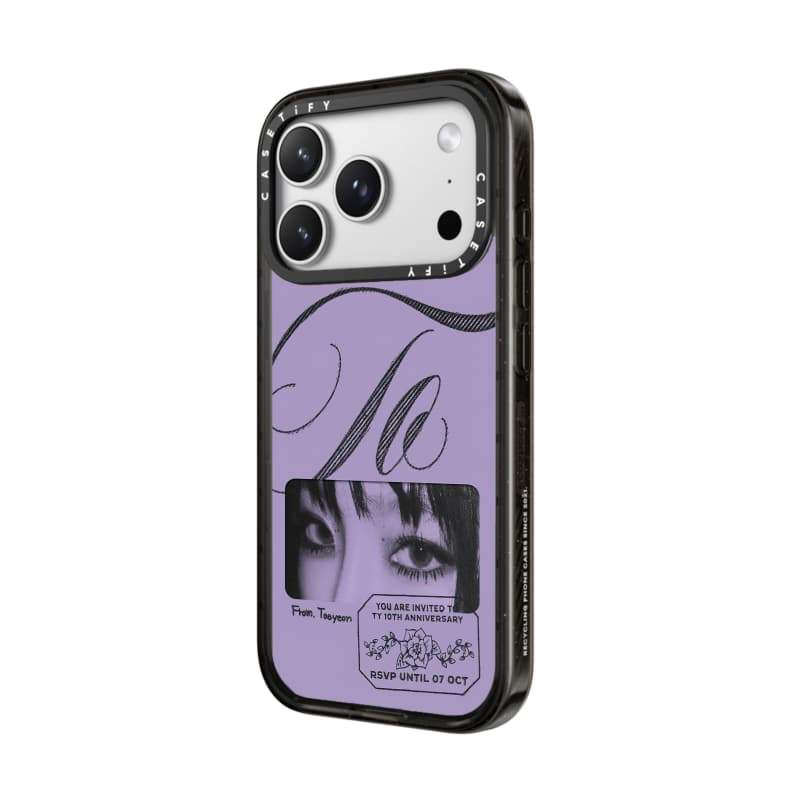CASECASE X TAEYEON RSVP Ốp Lưng Cạnh Đen Trong Suốt Cứng Hút Từ Tính Tác Động Cho Apple IPhone 12 13 14 15 16 17 Pro Max Air Plus Có Hộp