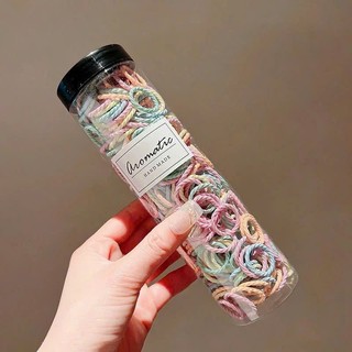 [Mẫu mới] Hộp 300 chun cột tóc cao su co giãn, dùng cho các bé, nhiều màu dễ thương, không gây đau da đầu