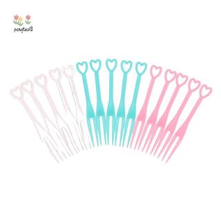 Pengtao13 500 Chiếc Dùng Một Lần Trái Tim Trái Cây Nĩa Ăn Nhẹ Bánh Món Tráng Miệng Nhà Ăn Nhựa Thực Phẩm Trái Cây Chọn Tăm Bento Trang Trí Tiệc Mới