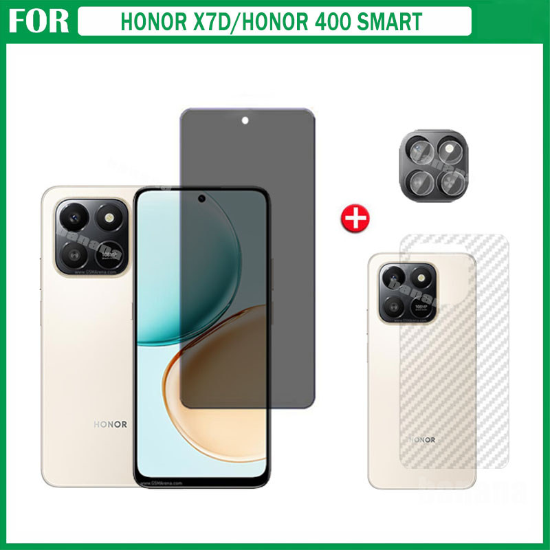 Phim gốm sứ bảo mật chống gián điệp 3 TRONG 1 Honor X7D dành cho Honor X7C X7B X7A X6C X6B X8C X8B Honor 400Smart Ống kính máy ảnh Kính bảo vệ màn hình và phim mặt sau
