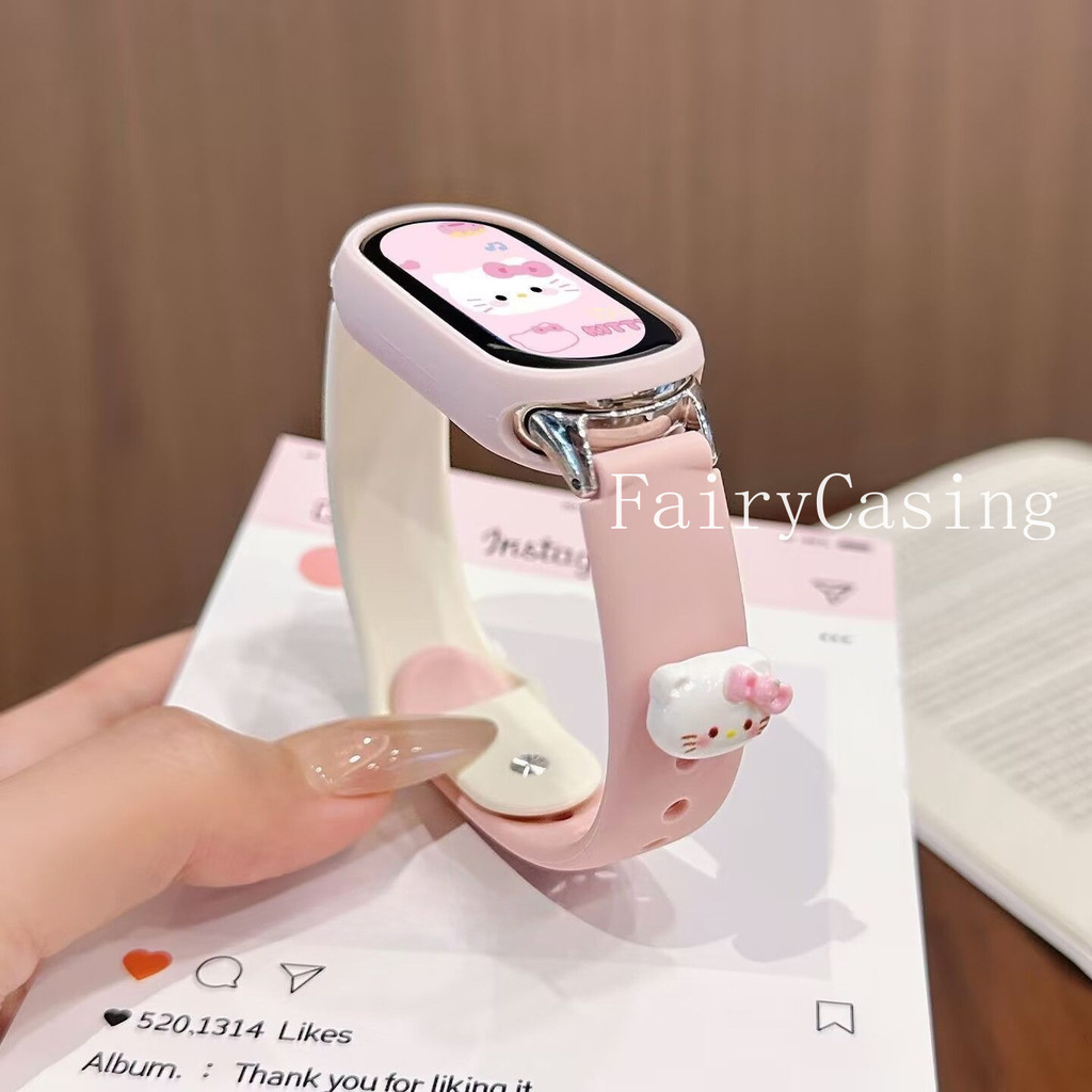 Dây đeo silicon KT dễ thương cho Xiaomi Mi Band 10 9 Vòng đeo tay phiên bản gốm cho Mi Band 8 7 6 5 4 3 NFC WristStrap NO CASE